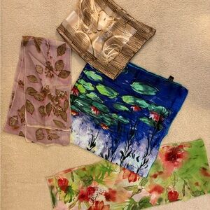 Floral Multicolor Women's Scarves- silk or like silk